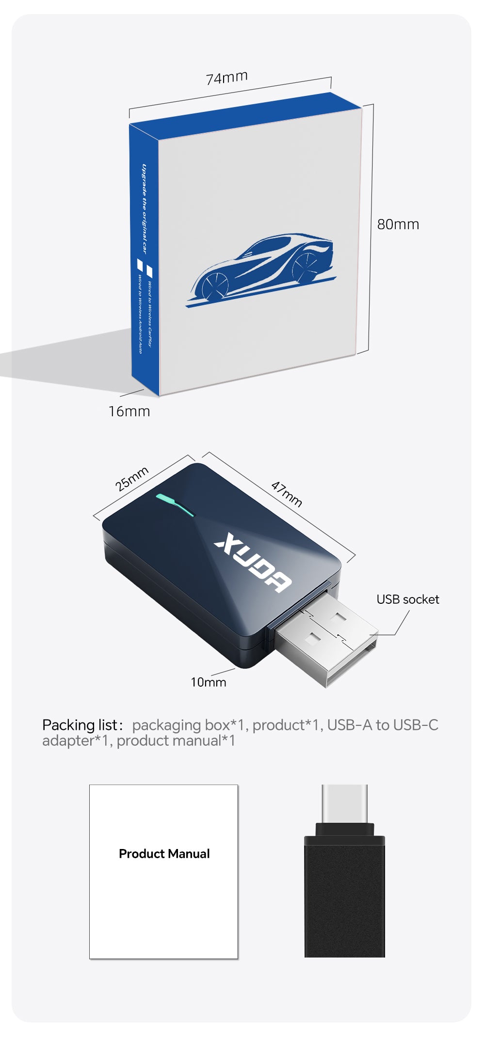 adapter Apple carplay + Android Auto Wireless